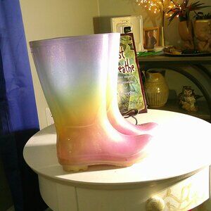 Girls Rainbow Ombre Jelly Rain Boots – Size 2